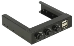 3.5" front panel, 2xUSB 2.0 A female, 3 fan controls, black