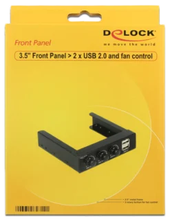3.5" front panel, 2xUSB 2.0 A female, 3 fan controls, black