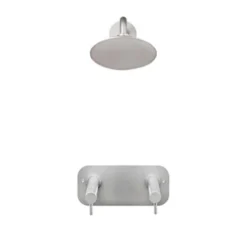 Frostline Udendørsbruser EQI, 220mm indbygget, væghængt, glasblæst rustfrit stål