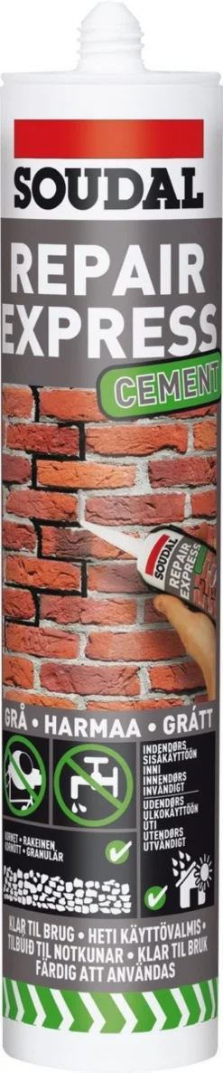 Fugemasse express cement, grå, 300 ml