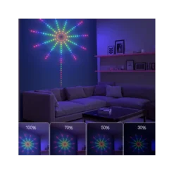 Fyrværkeri LED strip, 5V USB, bluetooth app styring