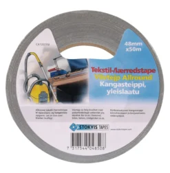 Gaffa-tape (lærredstape), 48 mm x 50 meter, sølv
