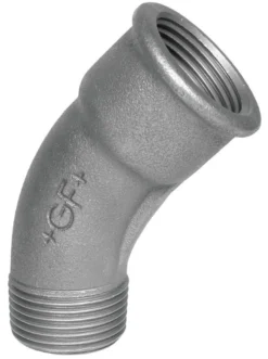 Galvaniseret bøjning 45° m. mf/np
