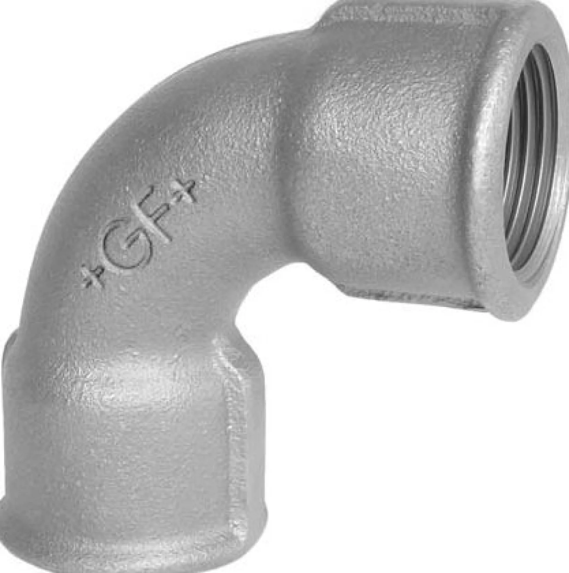 Galvaniseret kort bøjning 90° m. mf/mf