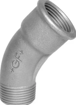 Galvaniseret lang bøjning 45° m. mf/np
