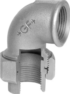 Galvaniseret vinkel union 90° m. mf/mf