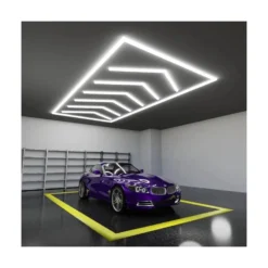 Garage lysgitter LED, ramme + retningspile, komplet sæt, 384W, RA95, 5000K, 38000 lumen, 230V
