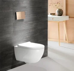 Geberit Acanto væghængt toilet med sæde, uden skyllekant, Turboflush, Soft-Close