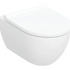 Geberit Acanto væghængt toilet med sæde, uden skyllekant, Turboflush, Soft-Close