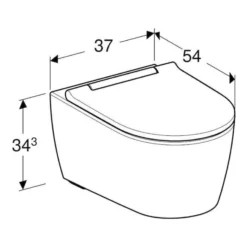 Geberit One Rimfree Toiletskål, væghængt, TurboFlush, hvid, inkl. toiletsæde