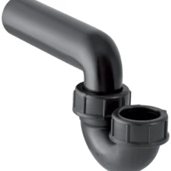 Geberit P-vandlås, 50/40 mm, sort, PEH, til vask