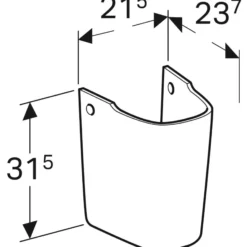 Geberit Renova Compact halvsøjle, 315 x 215 x 237 mm, hvid