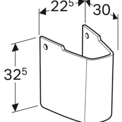 Geberit Renova Plan halvsøjle, hvid porcelæn, 325 x 225 x 300 mm
