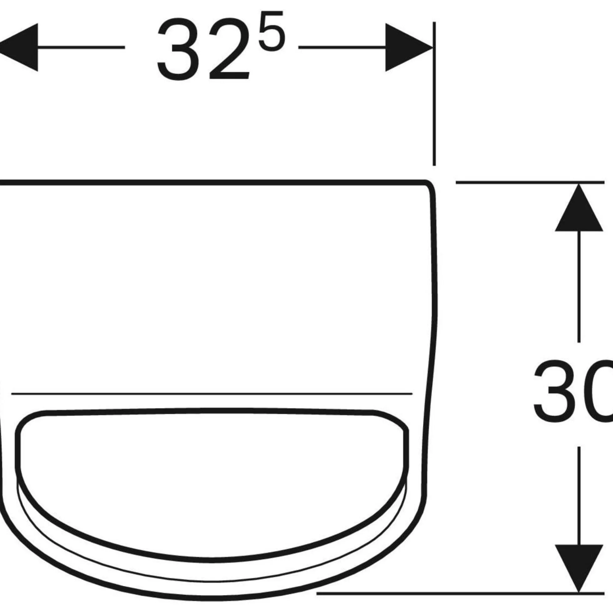 Geberit Renova Plan urinal, 325x300x600mm, vandfri, skjult afgang, porcelæn, hvid