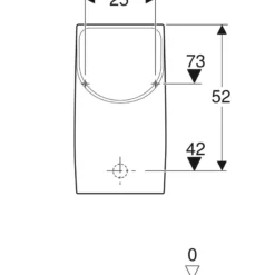 Geberit Renova Plan urinal, 325x300x600mm, vandfri, skjult afgang, porcelæn, hvid