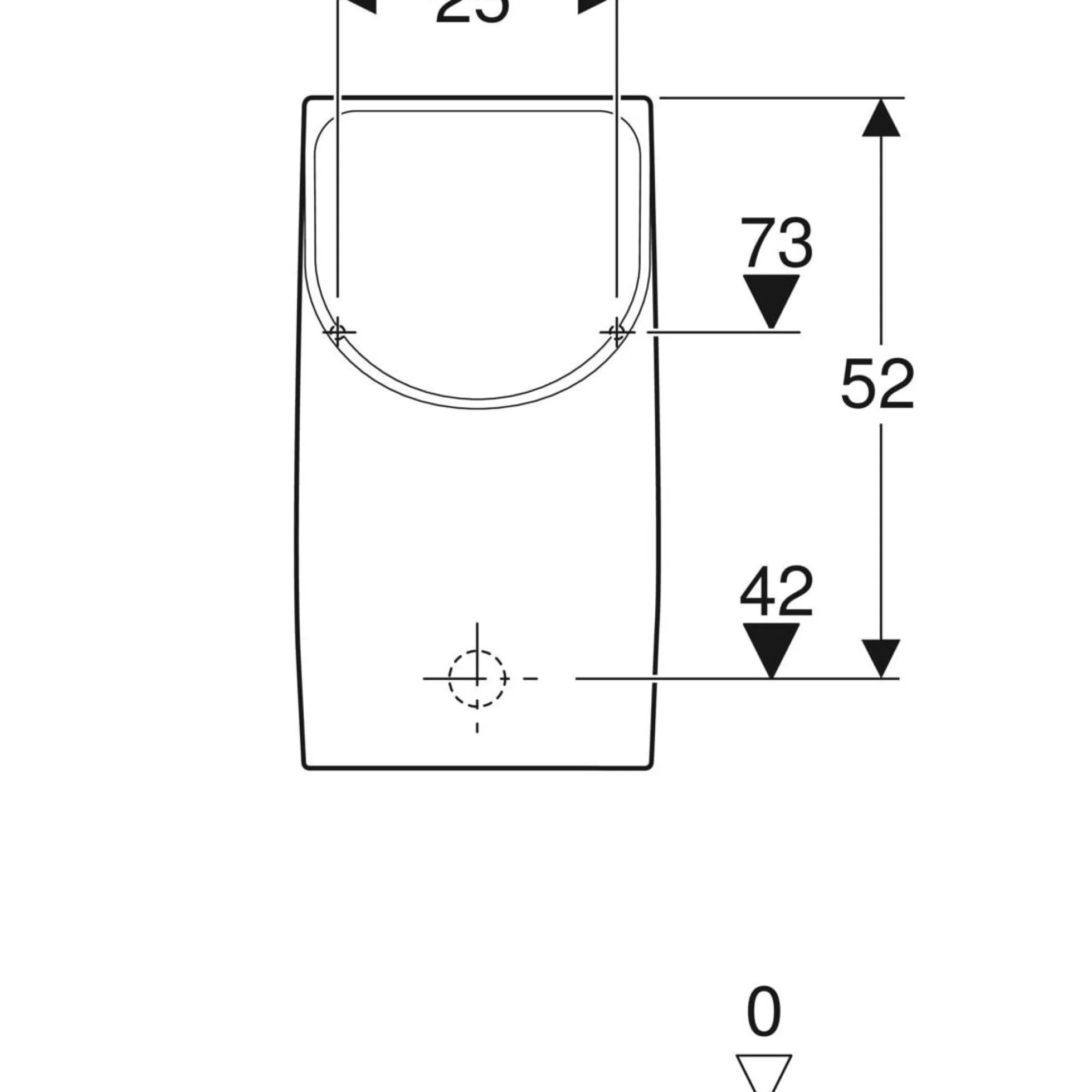 Geberit Renova Plan urinal, 325x300x600mm, vandfri, skjult afgang, porcelæn, hvid