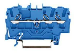 Gennemgangsklemme 2,5mm², 3-leder, blå