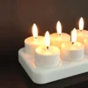 Genopladelige fyrfadslys med 3D flamme, inkl. dockingstation, sæt med 6 stk