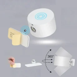 Genopladelig væglampe CCT, 4,5W, rund, 360° roterbar, inde/ude, IP54, inkl. lyskilde
