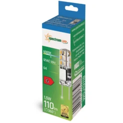 G4 LED pære, 1,5W, 12V, 110 lumen, 3000K, ikke dæmpbar
