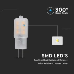G4 LED spotlight, 1,1W, Samsung chip, 6500K, 12V DC (udgået)