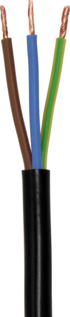 3G1,5 mm² Downlightkabel (flertrådet leder, varmebestandigt 90°, sort) - 100 meter rulle