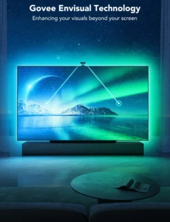 Govee Envisual TV Backlight T2, Dual Cameras, komplet TV-baggrundsbelysning, Bluetooth, WiFi