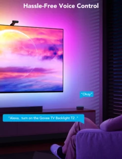 Govee Envisual TV Backlight T2, Dual Cameras, komplet TV-baggrundsbelysning, Bluetooth, WiFi
