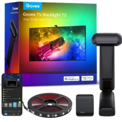 Govee Envisual TV Backlight T2, Dual Cameras, komplet TV-baggrundsbelysning, Bluetooth, WiFi