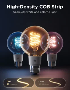 Govee E27 Smart Edison G80 Light Bulb, smart LED-globepære, 500 lm, dæmpbar