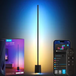 Govee Floor Lamp Pro med højtaler, RGBICWW, Bluetooth, WiFi, sort