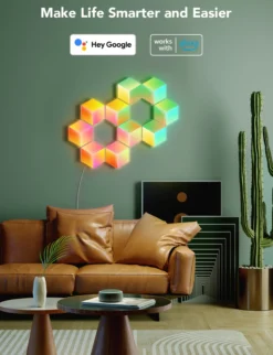 Govee Glide Hexa Pro Light Panels, RGBIC, Bluetooth, WiFi - 10-pak