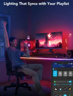 Govee Neon Gamling Light til gaming borde, RGBIC, Bluetooth, WiFi