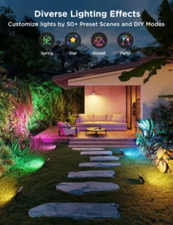 Govee Outdoor Ground Lights 2, spydspot, Bluetooth, WiFi - 4-pak