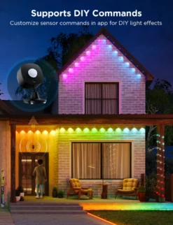 Govee Outdoor Motion Sensor, udendørs bevægelsessensor, sort