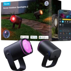 Govee Outdoor Spotlights 2-pak, udendørs spotlights på spyd, sort