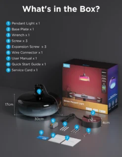 Govee Pendant Light, Pendel/loftslampe, Bluetooth + WiFi