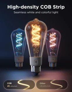 Govee Smart Edison pære E27, filament vintage, 2700-6500K, 500lm, Matter + Bleutooth