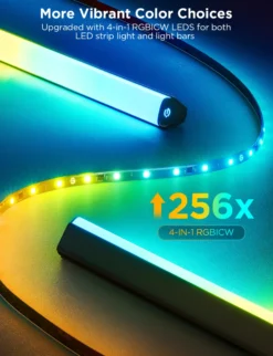 Govee TV Backlight 3 Lite Kit, LED strip + 2 Light Bars, 55-65", komplet TV-baggrundsbelysning, WiFi, Bluetooth