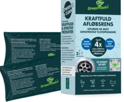 GreenSwirl kraftfuld afløbsrens, 2 doseringsposer à 233g
