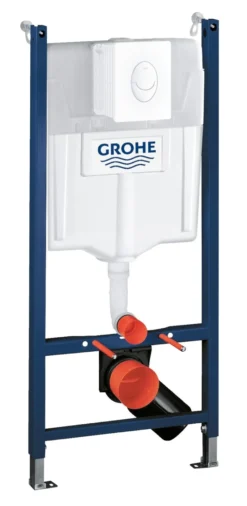 Grohe Bau toiletpakke inkl. Rapid cisterne 113 cm, trykplade, Bau væghængt toilet + SoftClose toiletsæde samt tilbehør