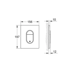 Grohe Betjeningsplade Arena Cosmopolitan, 156 x 197 mm, matkrom
