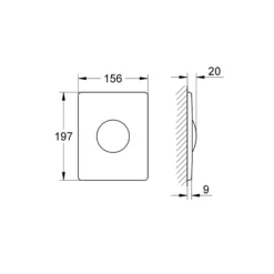 Grohe Betjeningsplade Skate, 156 x 197 mm, 1 skyls, rustfri