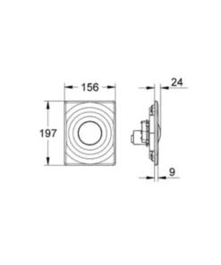Grohe Betjeningsplade WC Surf, 1-skyls, krom