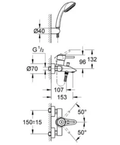 Grohe Concetto brusearmatur med håndbruser, krom