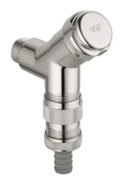 Grohe Eggemann design-handle, aftapventil, 1/2" nippel og slangestuds, forkromet