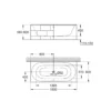 Grohe Essence indbygningsbadekar, 180 x 80 cm, EasyClean, hvid
