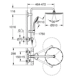 Grohe Euphoria 310 mm brusesystem