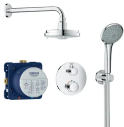 Grohe Grohtherm Rainshower indbygnings brusesæt, hovedbruser + håndbruser, 2-grebs, krom