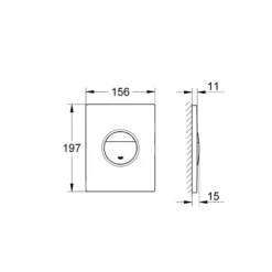 Grohe Nova trykplade Cosmopolitan, 156 x 197 mm, krom